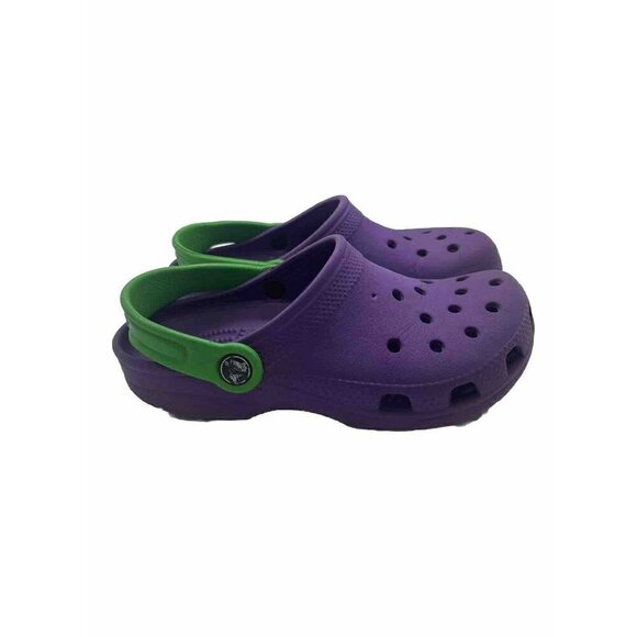 Crocs Women's Classic Clogs Sandals Slip On Water Shoes Purple Green Size W4 M2 - Picture 1 of 6